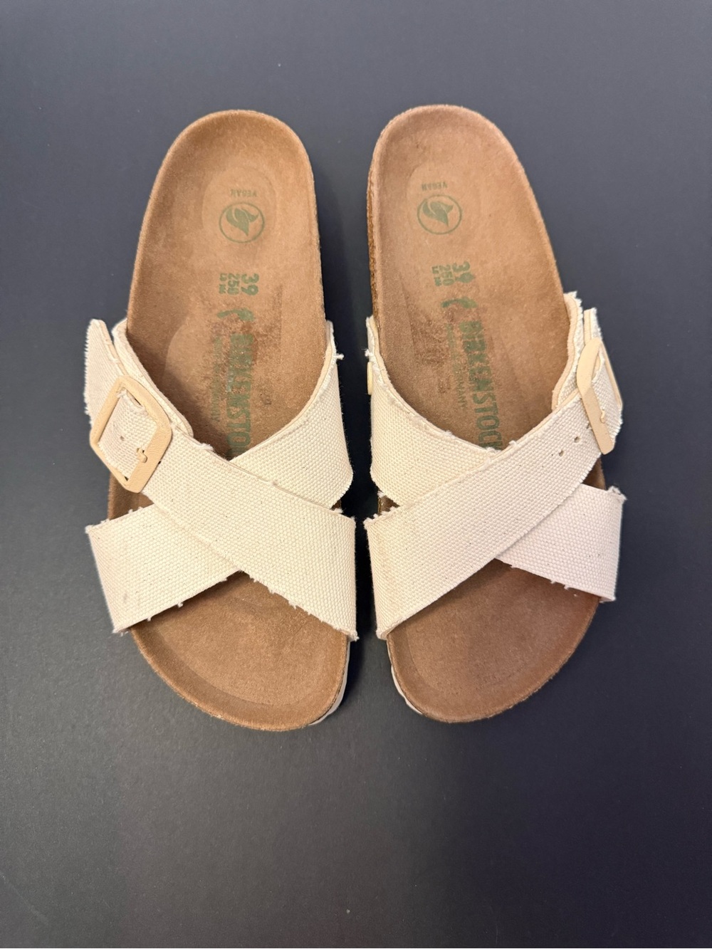 Birkenstock Women's Crisscross Canvas Sandals in Beige